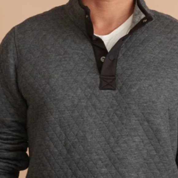Marine Layer Corbet Reversible Pullover in Charcoal/Heather Grey - Size L NWT - Picture 3 of 6